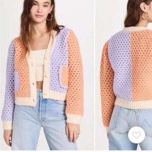ENGLISH FACTORY | Pastel Color Block Chunky Light Cardigan